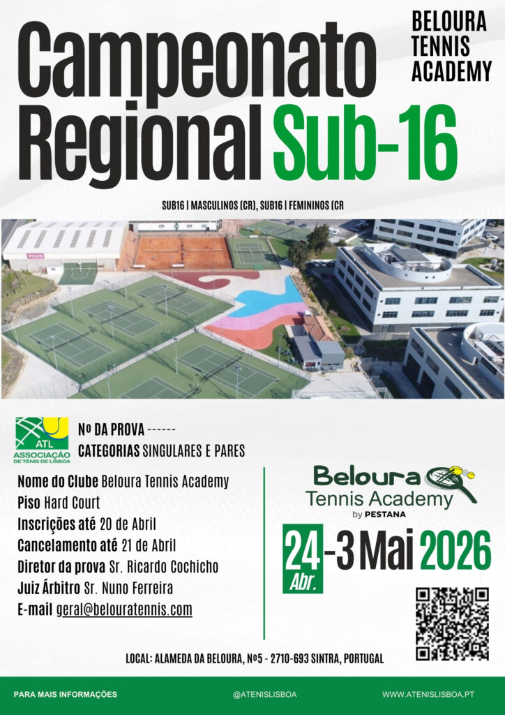 Campeonatos Regionais Juvenis de Lisboa juntam principais talentos em abril e maio Associação de Ténis de Lisboa