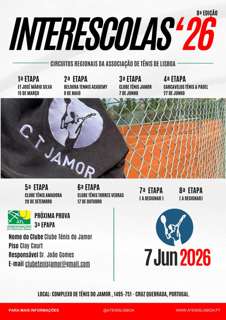 3ª etapa Interescolas no Clube Ténis do Jamor Associação de Ténis de Lisboa